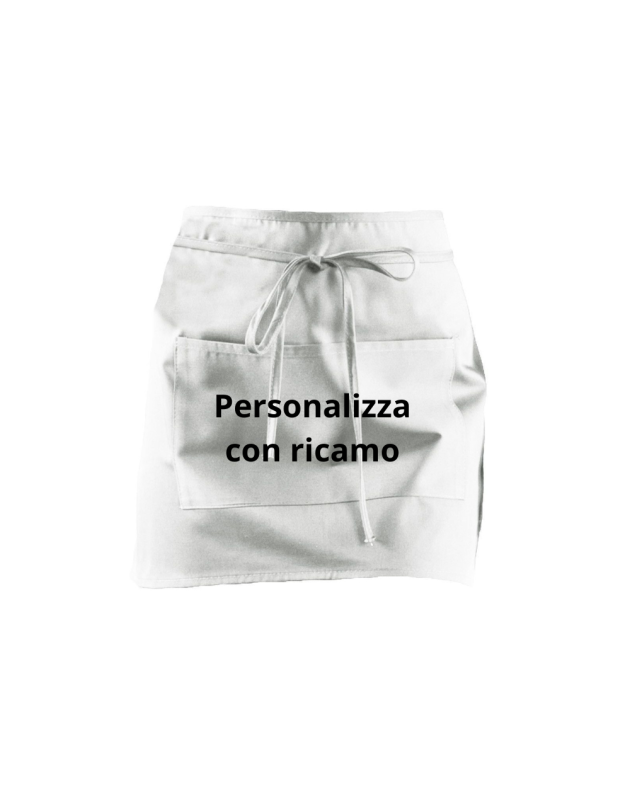 Grembiule Classico Apron Corto Ricamato