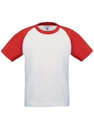 T-Shirt Bambino B&C 185g Baseball Manica Corta Ricamata