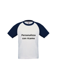 T-Shirt Bambino B&C 185g Baseball Manica Corta Ricamata