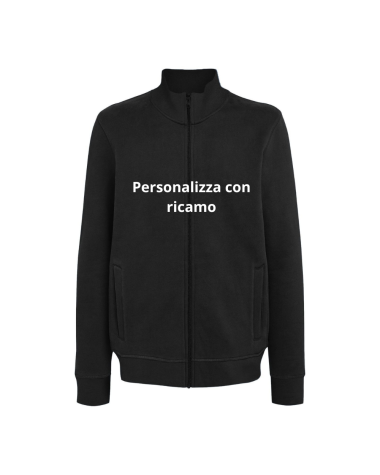 Felpa Uomo con Zip Ricamata