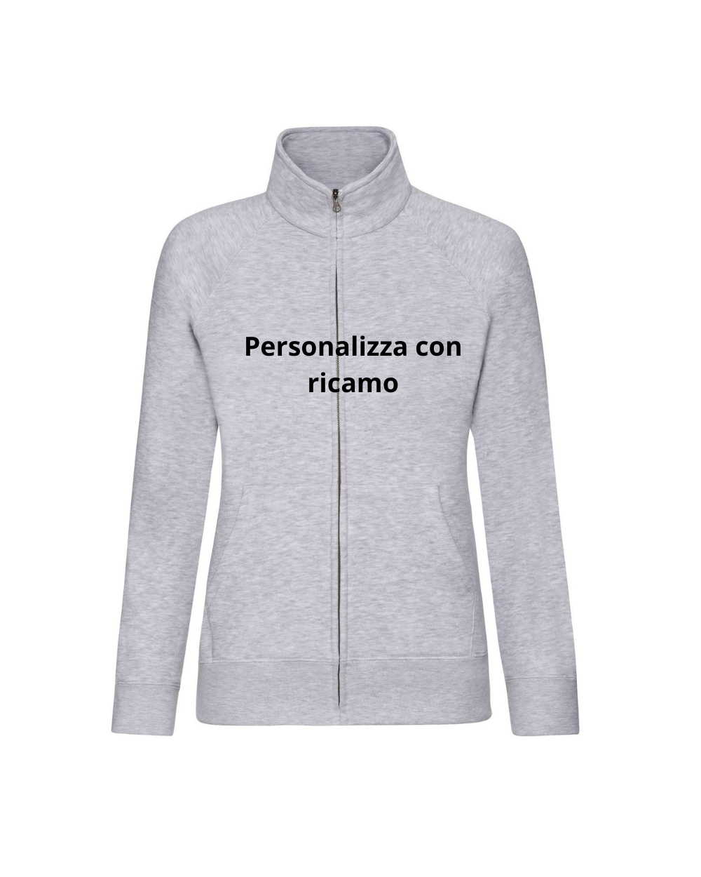 Felpa Donna con Zip Ricamata