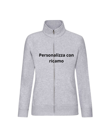 Felpa Donna con Zip Ricamata