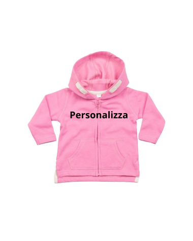 Felpa Zip/Cappuccio Baby Ricamata