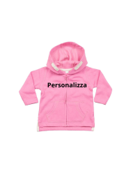 Felpa Zip/Cappuccio Baby Ricamata